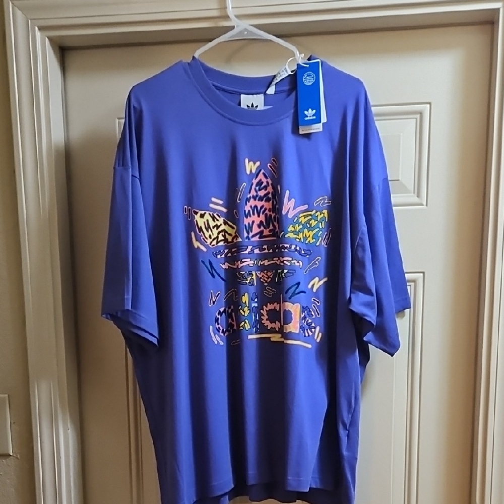 Adidas Vibrant Purple Tee with Graphic Design